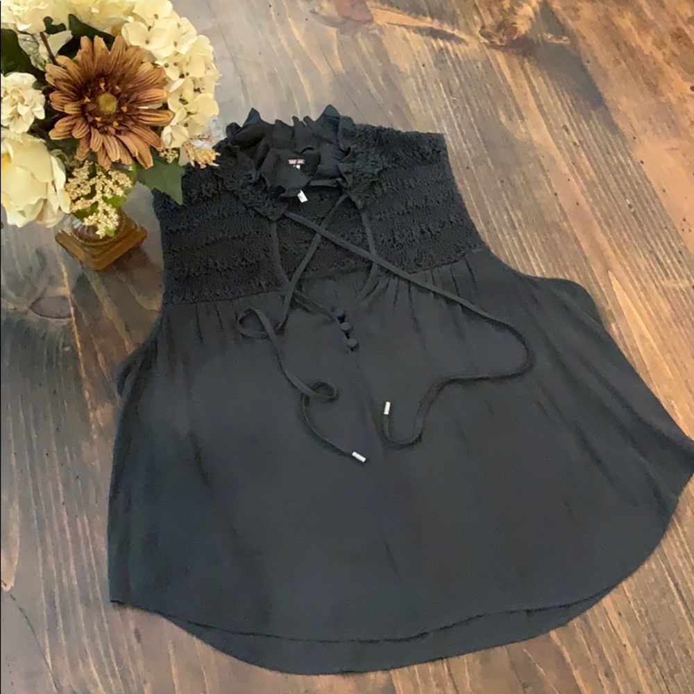 Free People Ruffle Me Up Victorian Style Crop Top
